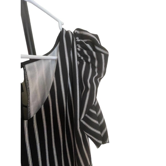 Setting An Example Puff Sleeve Romper - Black/combo - Picture 5 of 7